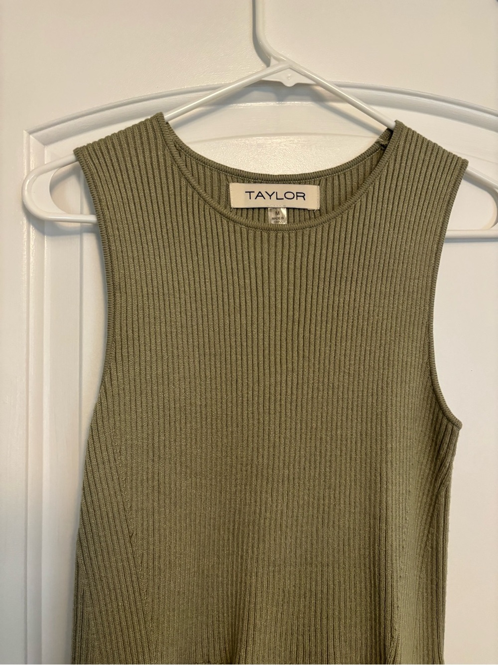 Womens Olive Green Floral Knit-Top Maxi Dress - Picture 4 of 4
